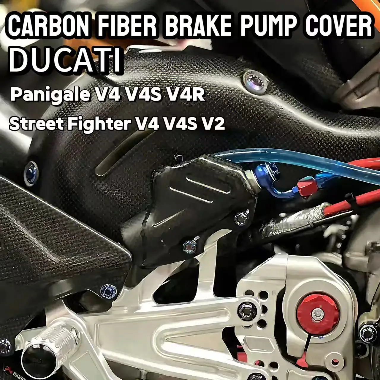 

For Ducati Carbon Fiber Rear Brake Master Cylinder Protective Cover Panigale V4 V4S V4R Street Fighter V4 V4S V2
