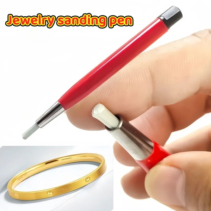 Fiberglass Jewelry Sanding Pen - Fiberglass Brush for Surface Sanding, Pit Removing, Rust Cleaning & Edge Chamfering (DIY Tool)