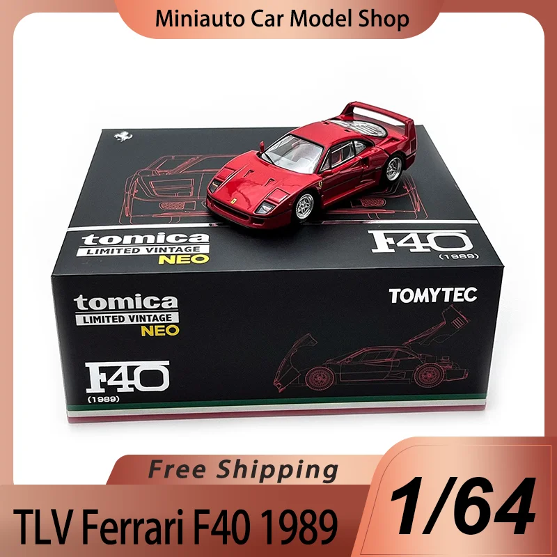 جديد في المخزون Tomytec Tlv 1:64 فيراري F40 1989 سبيكة مصغرة دييكاست نموذج Tlvthe هود يمكن فتح نموذج سيارة لعب الاطفال هدية #1