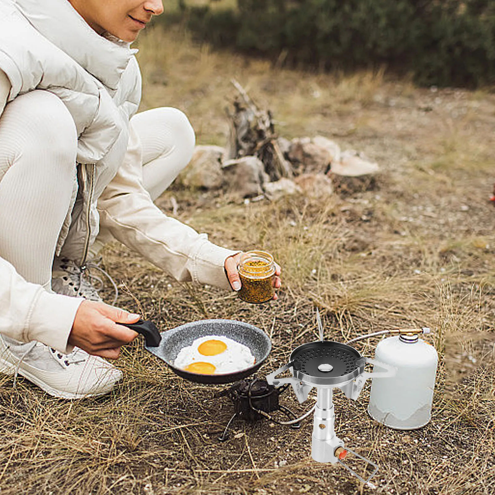 

Stainless Steel Portable Tent Stove Outdoor Camping Heater Metal Burning Stove Camping Cooking Supplies