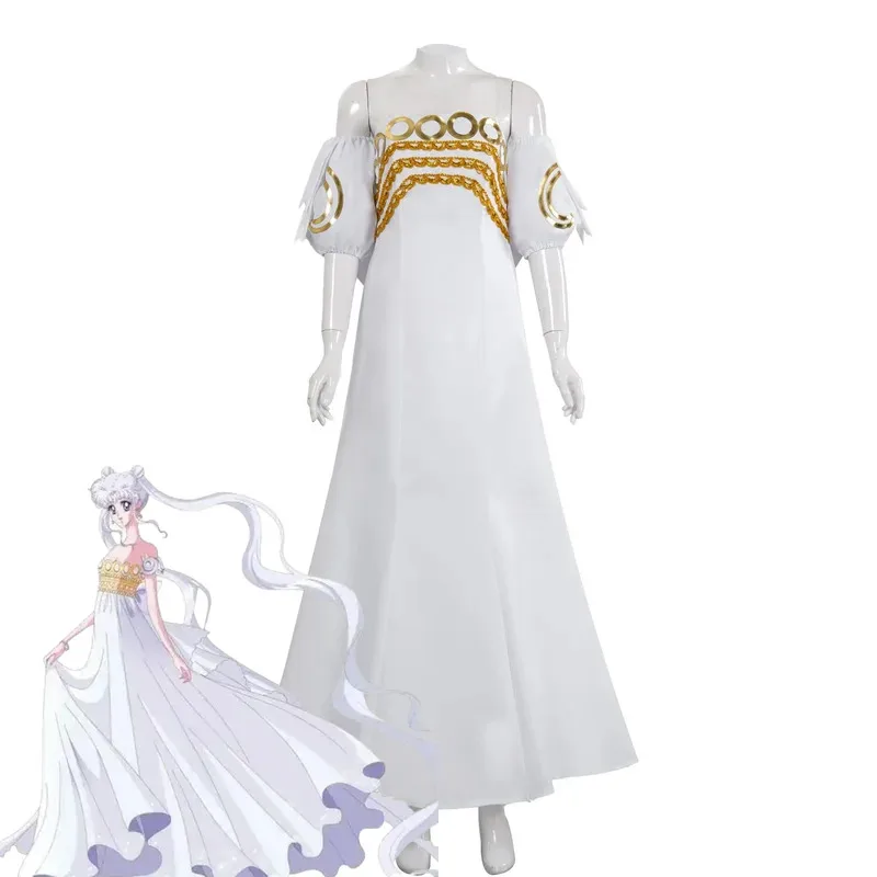 

Queen Serenity Cosplay Costume Wig Anime Halloween Party Suit