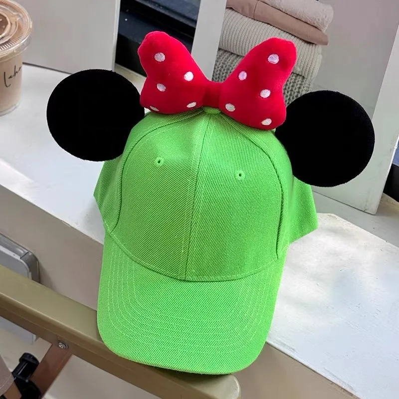 Disney series Minnie girls' new soft, comfortable, fashionable, creative and versatile, cute cartoon big bow duck tongue hat
