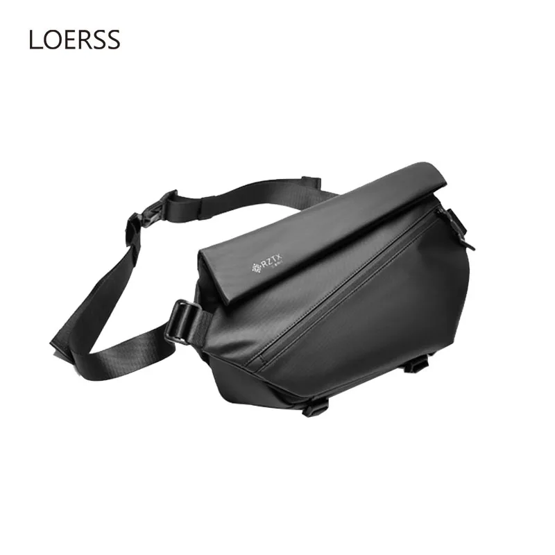 LOERSS-Sac à bandoulière imperméable de qualité supérieure pour hommes, multifonctionnel, personnalité, poitrine initiée, sacs de voyage en plein air, sac messager roman