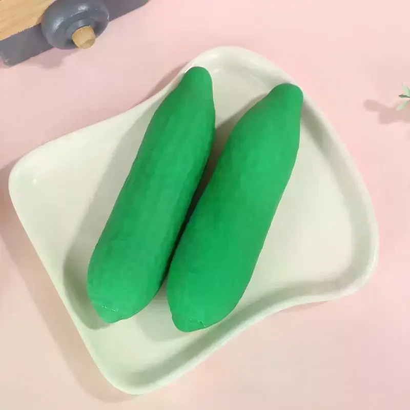 Novelty Slow Rebound Cucumber Simulation Elastic Cucumber Squeeze Model Relaxation Super Soft Vegetable Pinch Office