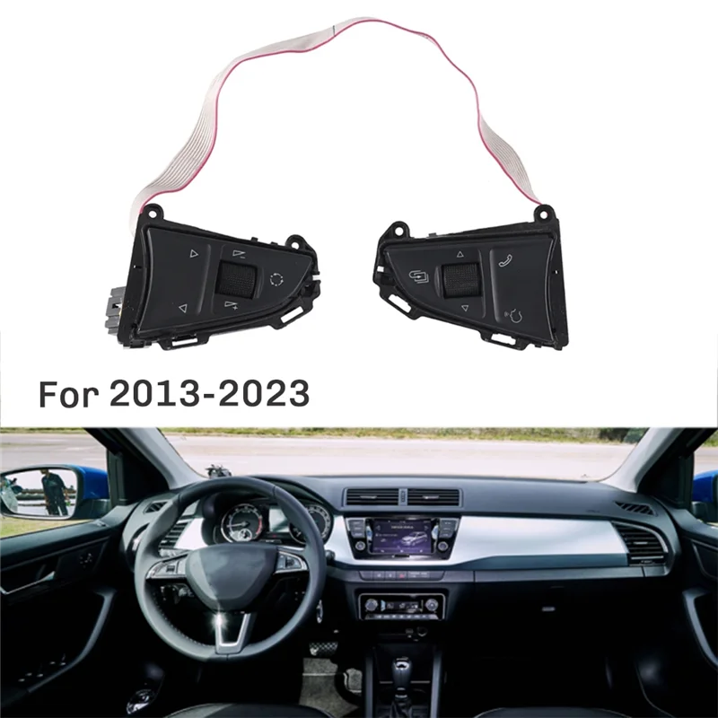 Seltene Lenkrad-Multifunktionstasten, Tempomatschalter 5E0919719A für Skoda Fabia Octavia 2013–2023