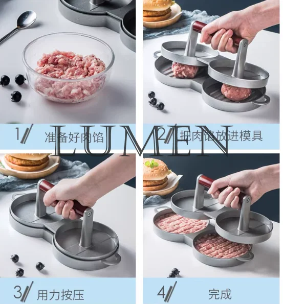 مطبخ منزلي همبرغر لحم الصحافة دليل غير لاصق همبرغر لحم كعكة الصحافة قالب كعكة الإفطار الصحافة