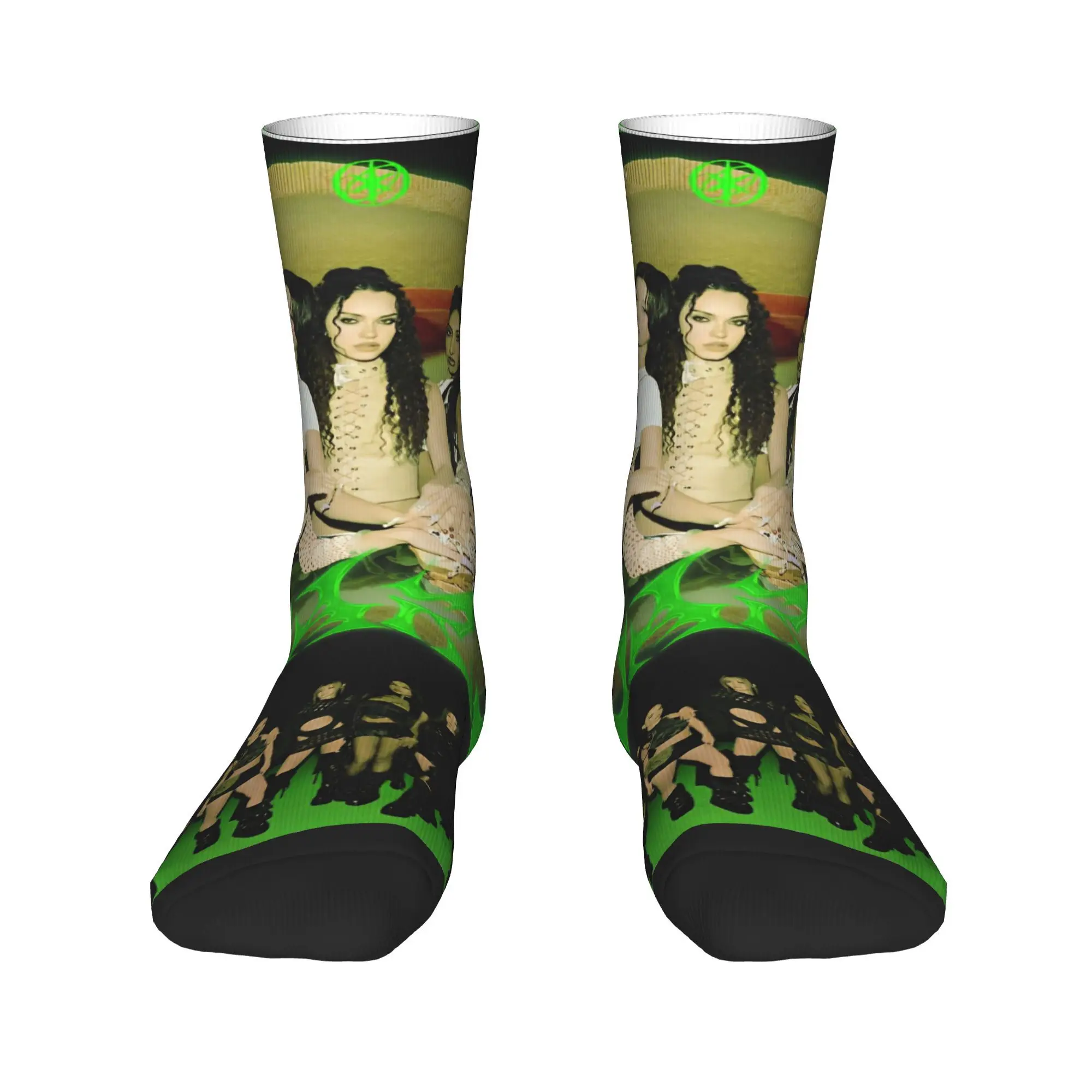 한국 스타일 KATSEYE Gnarly 양말 인쇄 스타킹 미끄럼 방지 남성 양말 따뜻한 부드러운 가을 현대 러닝 스포츠 양말