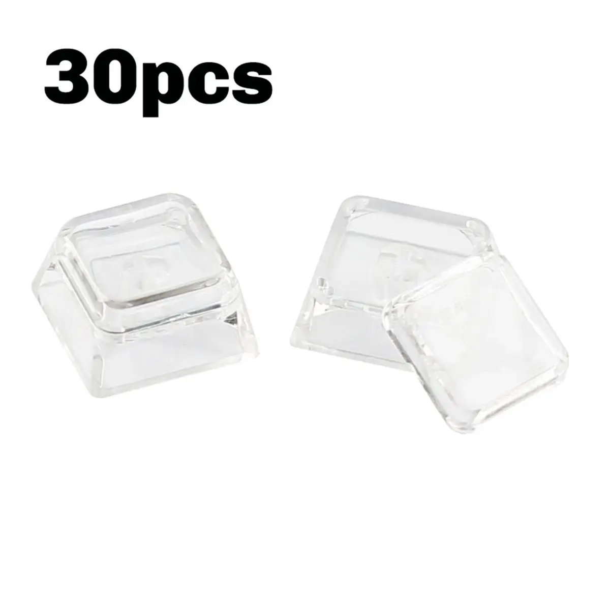 A64I 30pcs XDA Profile Transparent Keycaps for MX Mechanical Keyboards Blank PC Caps