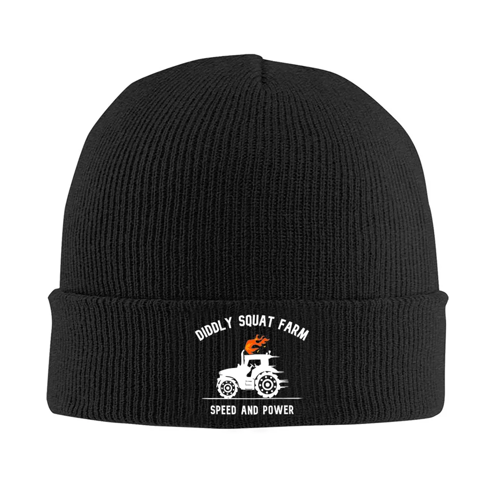 Tractor farm speed and power flames Men Women Unisex Knitted Hat Beanie Pullover Cap Winter Thermal Warm Christmas Outdoor Cycli