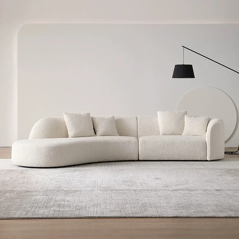 DIGGERA Teddy Boneless Sofas Curved Compression Sofa Couch for Living Room Corner Sofa Couches Comfy Sofas for Apartment Home
