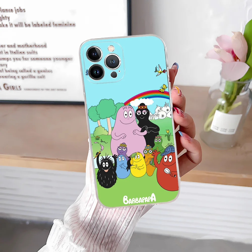 Cartoon B-Barbapapa Mousepad Silicone Soft for iphone 15 14 13 12 11 Pro Mini XS MAX 8 7 6 Plus X XS XR Cover