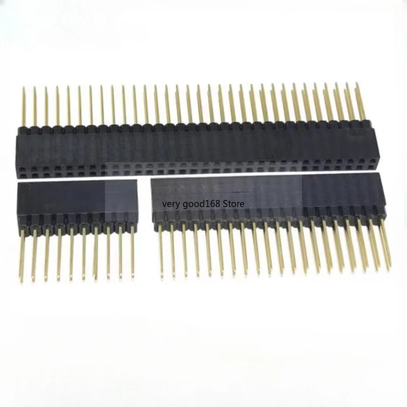 10PCS 2.54mm Double Row Female Long Pin 11mm Breakaway PCB Board Pin Header Socket Connector 2x3 2x4 2x6 2x8 2x10 2x18 2x20 Pins