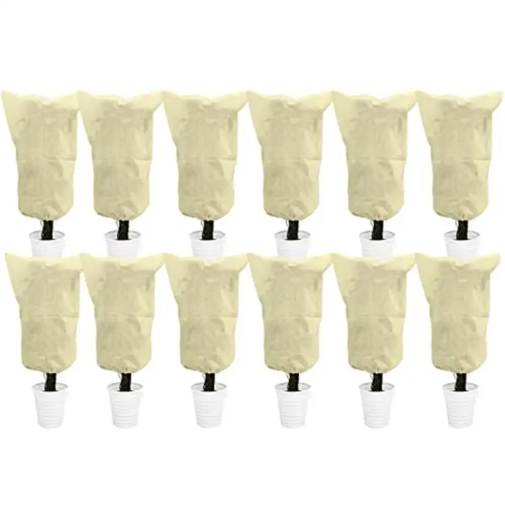 

Покрытие для растений, зимние морозные одеяла, защитные сумки для растений на открытом воздухе, шнурок, 12 шт., 23,6X31,5 дюйма, защита от замерзания, многоразовые