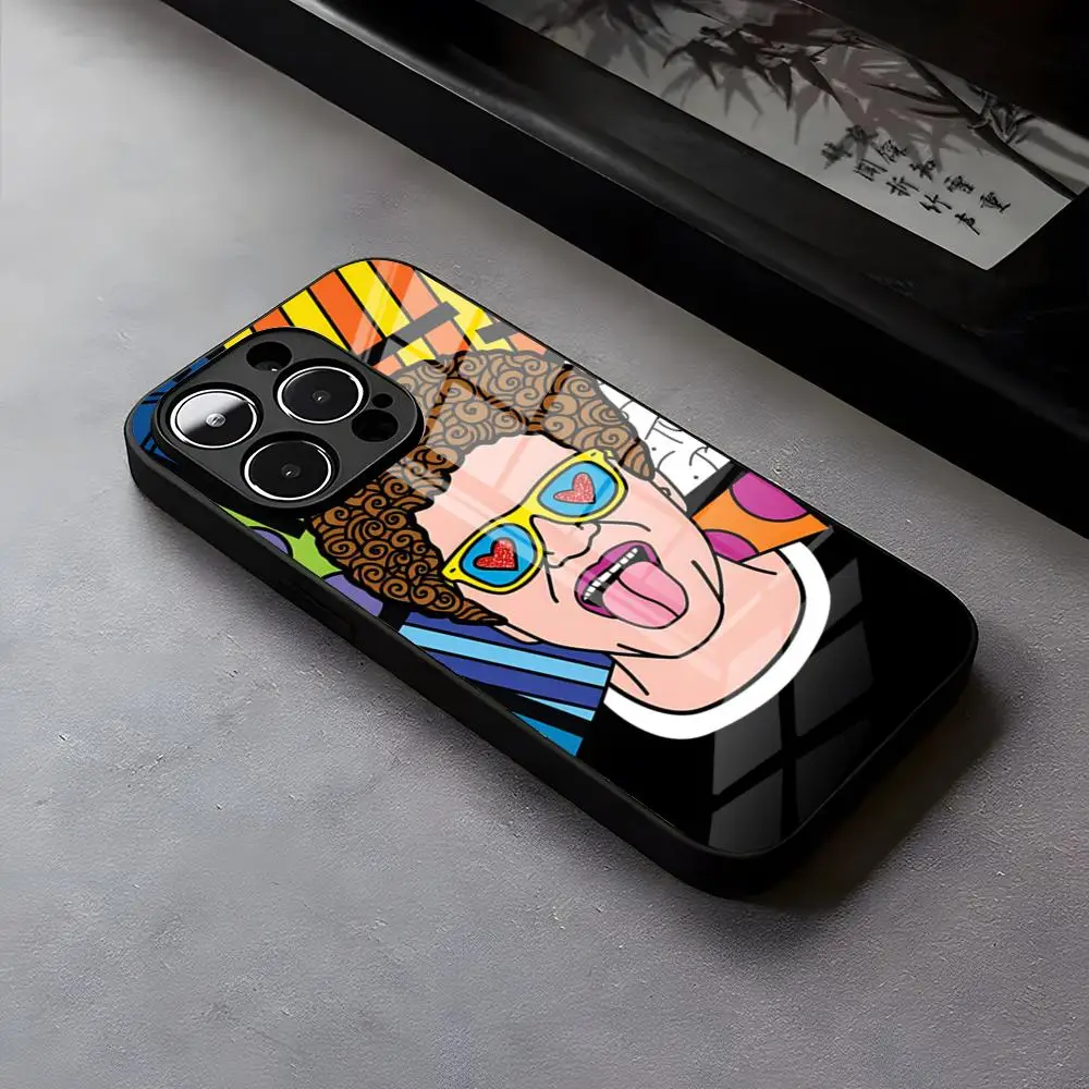 Capa de Vidro Art R-Romero Britto para iPhone 17 Pro Max 16 15 14 Pro Max 13 11 X Xs Xr 8 7Plus
