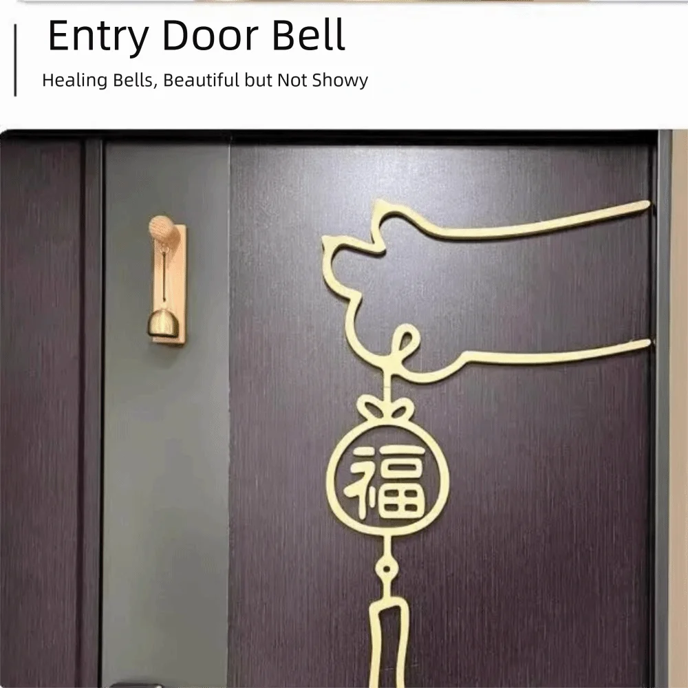 Wooden Door Bell Door Opening Hanging Decorative Shopkeepers Bell Japanese Style Delightful Sound Wind Chime for Business Garden