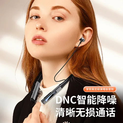 Imagen 2 del producto Auriculares inalámbricos con Bluetooth, dispositivo de audio intrauditivo con pantalla digital LCD, batería de larga duración, calidad de sonido, deportivos, para colgar en el cuello, 5,0