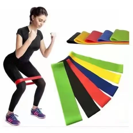Kit 5: Mini Band Resistance Elastic Tape For Gym Yoga Exercises BodyBuilding and Physiotherapy