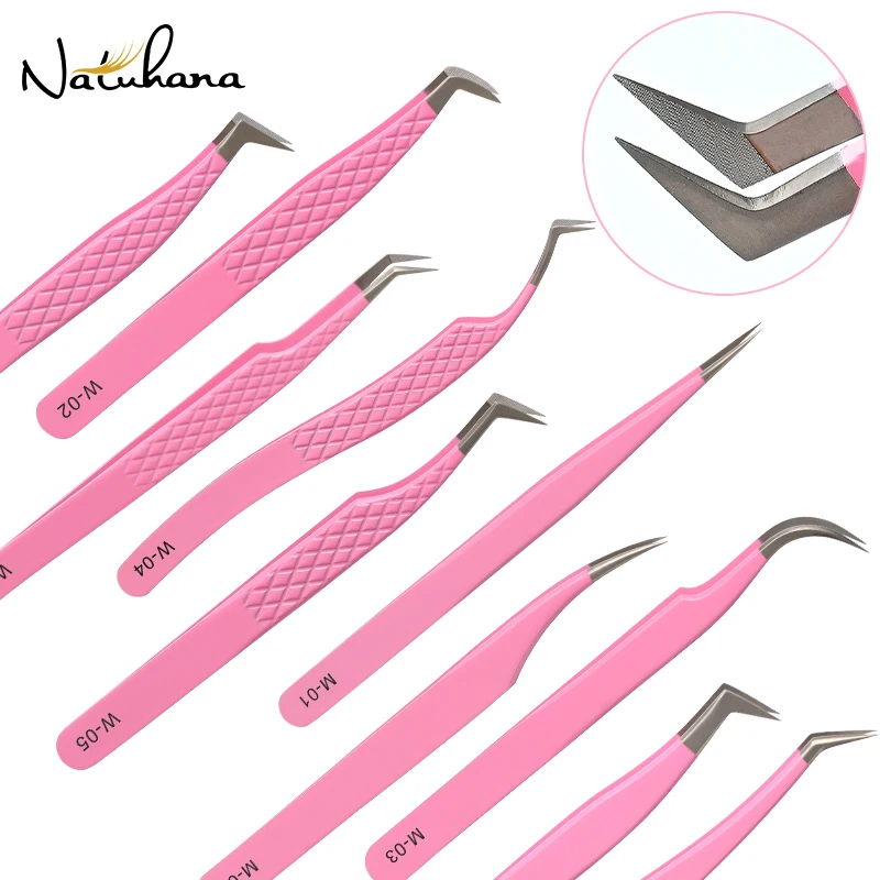 NATUHANA New Type Eyelash Extension Tweezers  For Lash Artists We can to print your logo