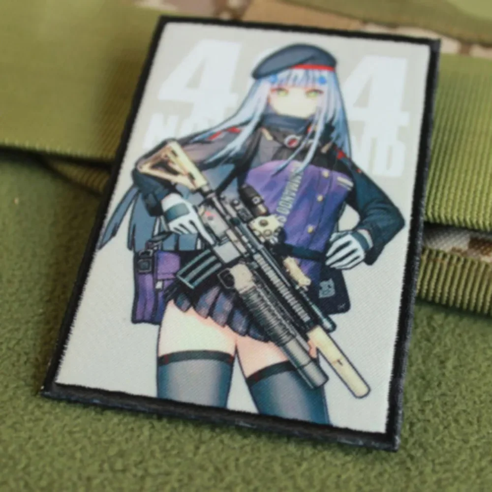 Patch Frontline per ragazze HK416 404 DEFY Girls Frontline Game Anime Badge Gun Girl Hook Loop ricamo Patch tattica sullo zaino