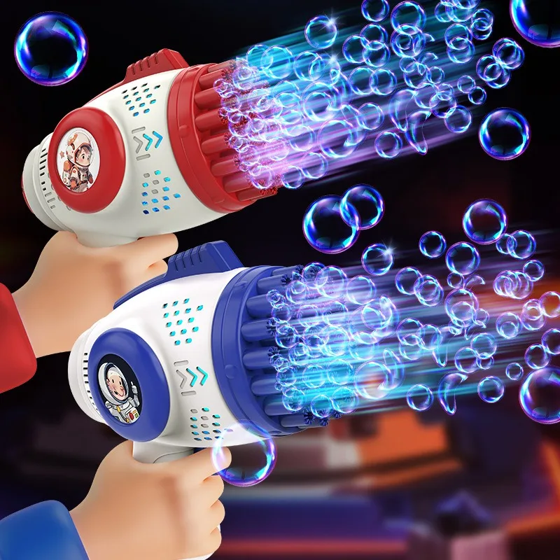 2024 Children Bubble Gun Toy Astronaut Fully Automatic Bubble Machine Bubbles Gun Outdoor Game Fantasy Toy for Boys Girls Gifts