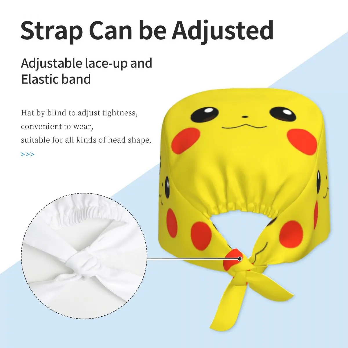 Benutzerdefinierte Bikachus Scrubs Cap Chirurgische Hüte Frauen Männer Serie Videospiele       OP-Haube, Stillmütze, Laborarbeitsmütze