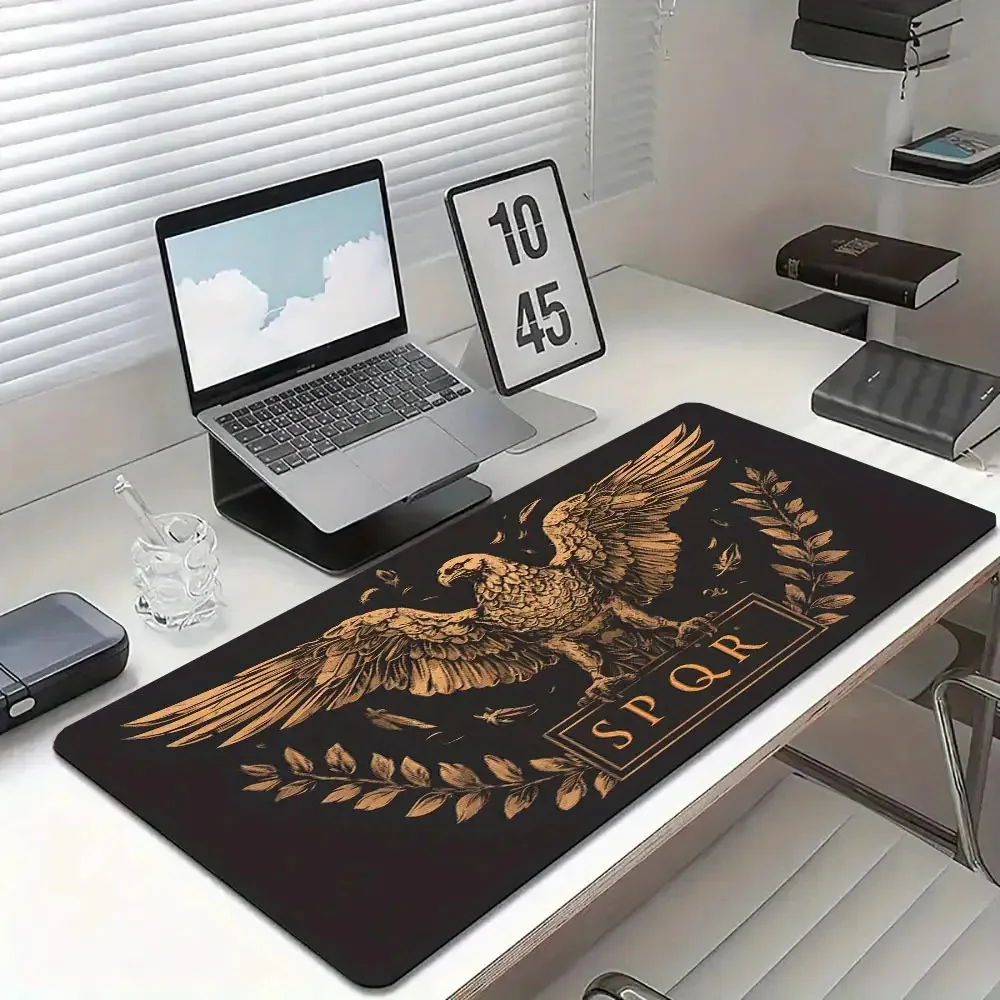 Golden Brown Black Desk Mat Desk Interior Office Accessories Mousepad Extended Pad Gaming Mats Setup Room Decoration Playmat