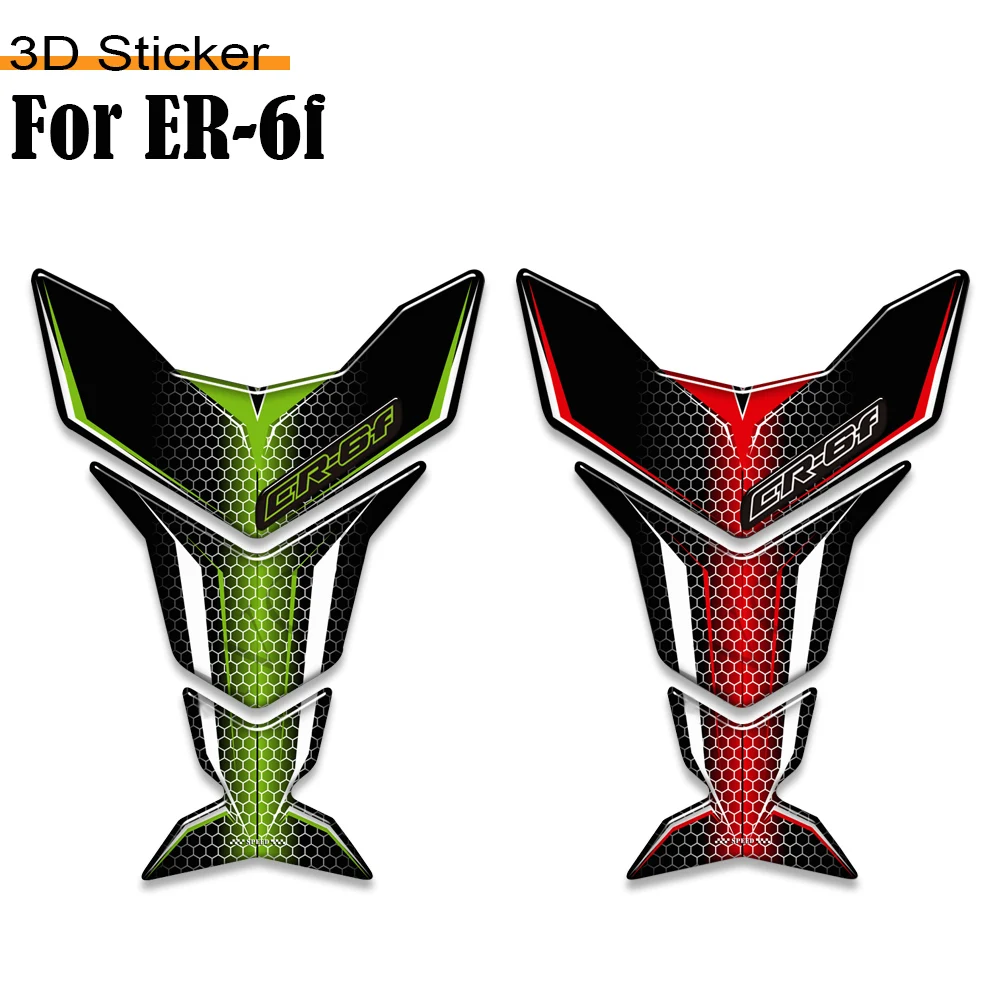 ER-6f Motorcycle Gas Fuel Oil Kit Knee Protection Emblem For Kawasaki Ninja ER 6f ER6f Tank Pad Stickers Decals