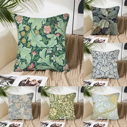 William Morris Floral Patterns PillowCaseSquarePillow Bedroom Sofa Leisure Comfort Cushion Car Living Room Home Decoration 40X40