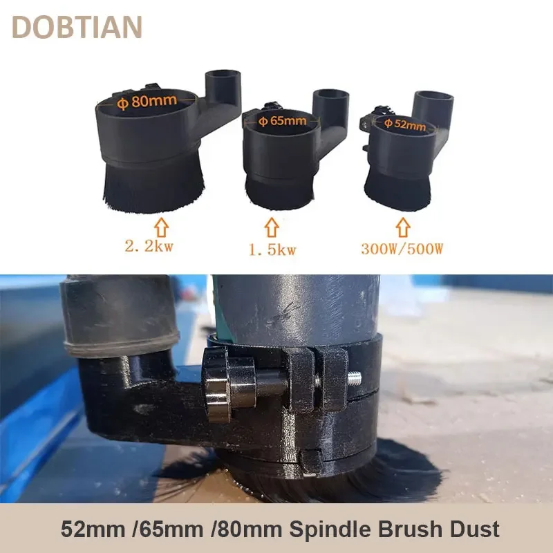 

Spindle Brush 52mm 65mm 80mm Dust Collector Dust Cover Brush For CNC Spindle Motor Milling Machine Router Brush Cleaner