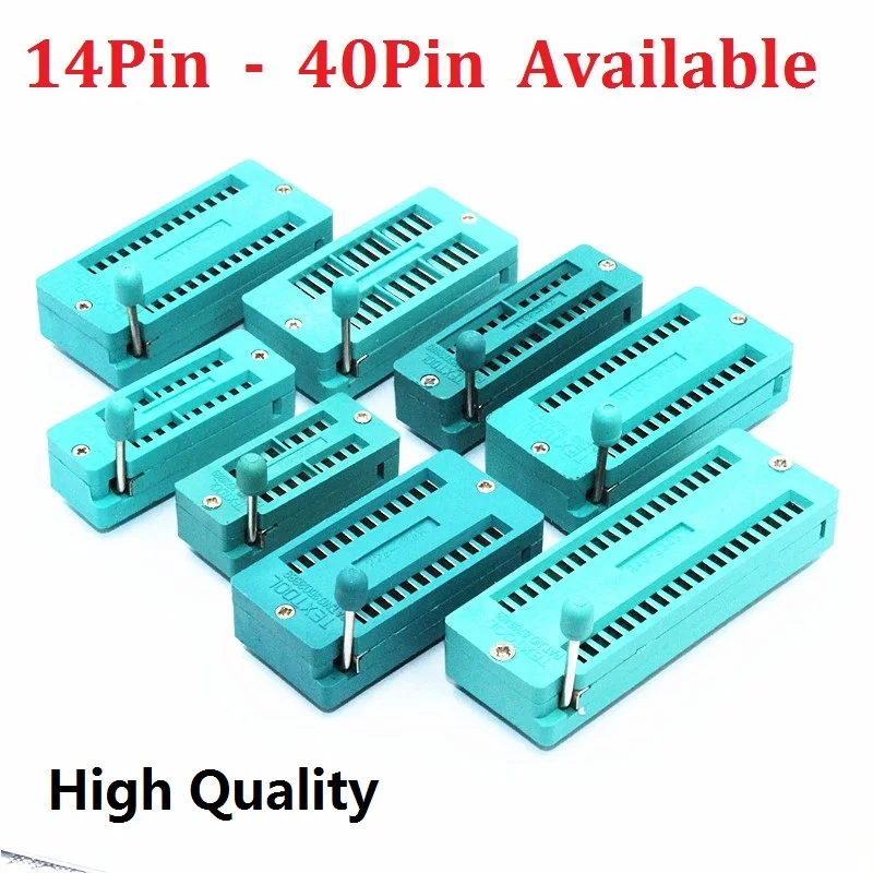 2PCS Test Universal Zif Sockets 14P DIP 16P/18P/20/24P/28P Zif Socket Ic Socket 16Pin 18Pin 20Pin 24Pin 28Pin 32Pin 40Pin  14PIN