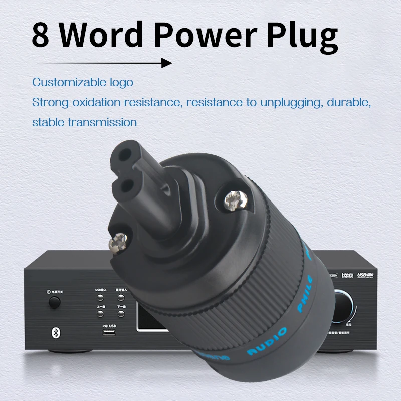 HIFI Gold Plated Power IEC Plug Figure 8 Female Pure Copper Connector HiFi Audio Accessories