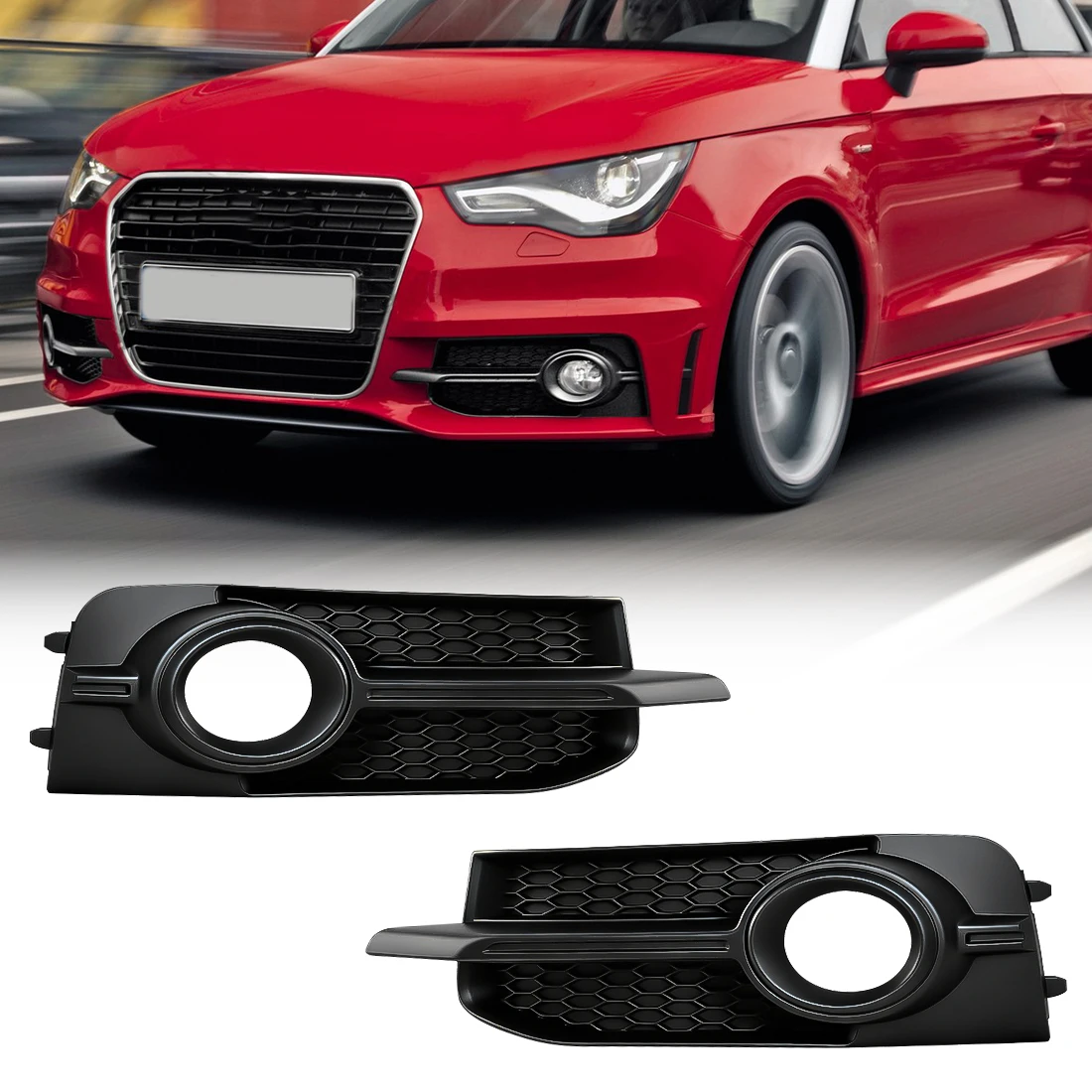 

Решетка переднего бампера для Audi A1 8X S-Line 2010-2014, накладка на противотуманную фару, сотовая шестиугольная решетка 8X0807681B 8X0807682B