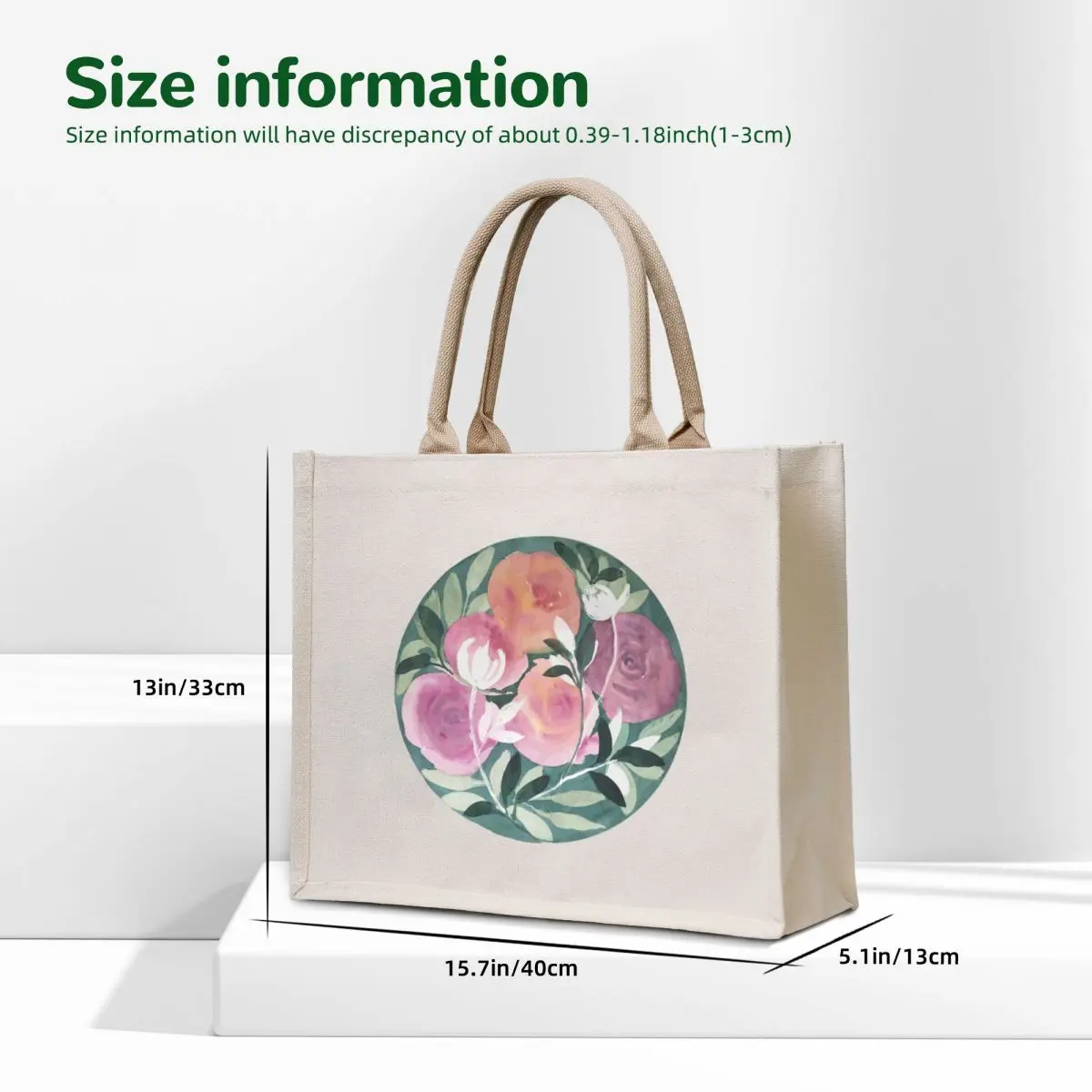 Peonies Circle Tote Bag female bag tote bag Women's shopper