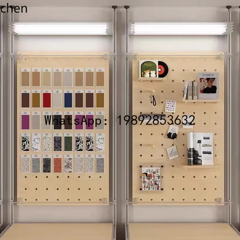Aluminum Profile Birch Pegboard Multi-layer Display Shelf Exhibition Multi-functional Cabinet Commercial Jewelry