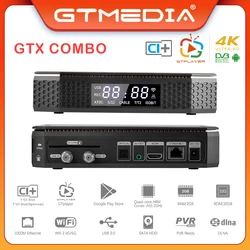 2023 nuovo Gtmedia Gtx Combo Tv satellitare Box 4K 8K H265 Main10 Decoder DVB-S2/T2/C 2G + 32G, supporto CA & CI Plus1.4, SATA-HDD, BT4.1