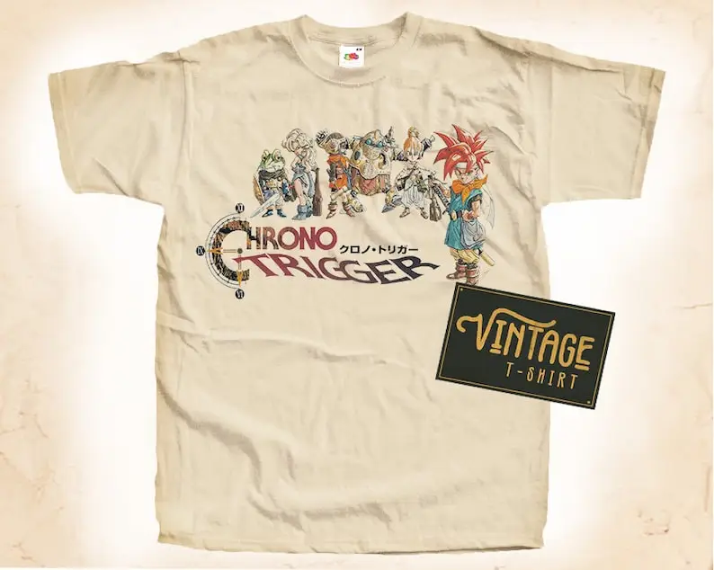 

Chrono Trigger V1 T shirt Tee Natural Vintage Cotton Movie Poster All Sizes