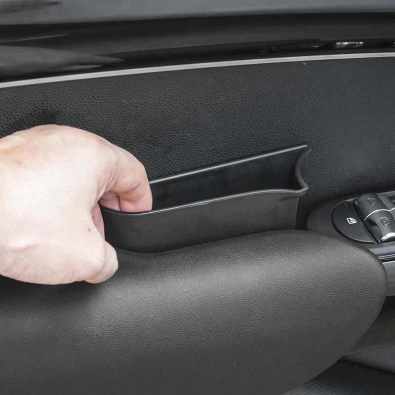 Car Door Side Storage Box For Mini Cooper F55 F56 ABS Flocking Front Rear Door Handle Slot Phone Card Key Organizer Tray