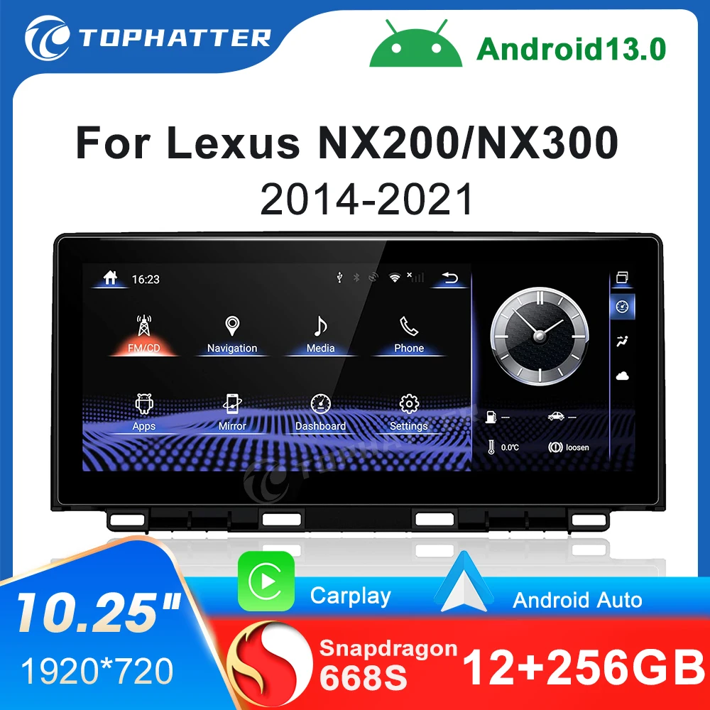 

Android 13 For Lexus NX NX200 NX300 2014-2021 Car Radio GPS Navigation Multimedia 668 CarPlay Android Auto Autoradio Stereo DSP