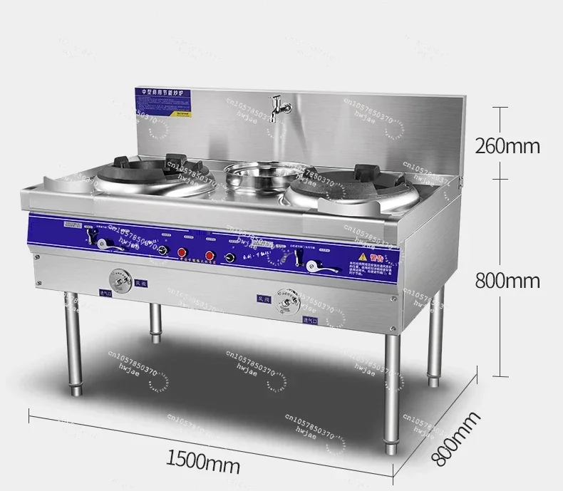 Classic High-Quality Commercial Gas Stove with Oven & Wok Burner Restaurant Cooking Equipment Cooker