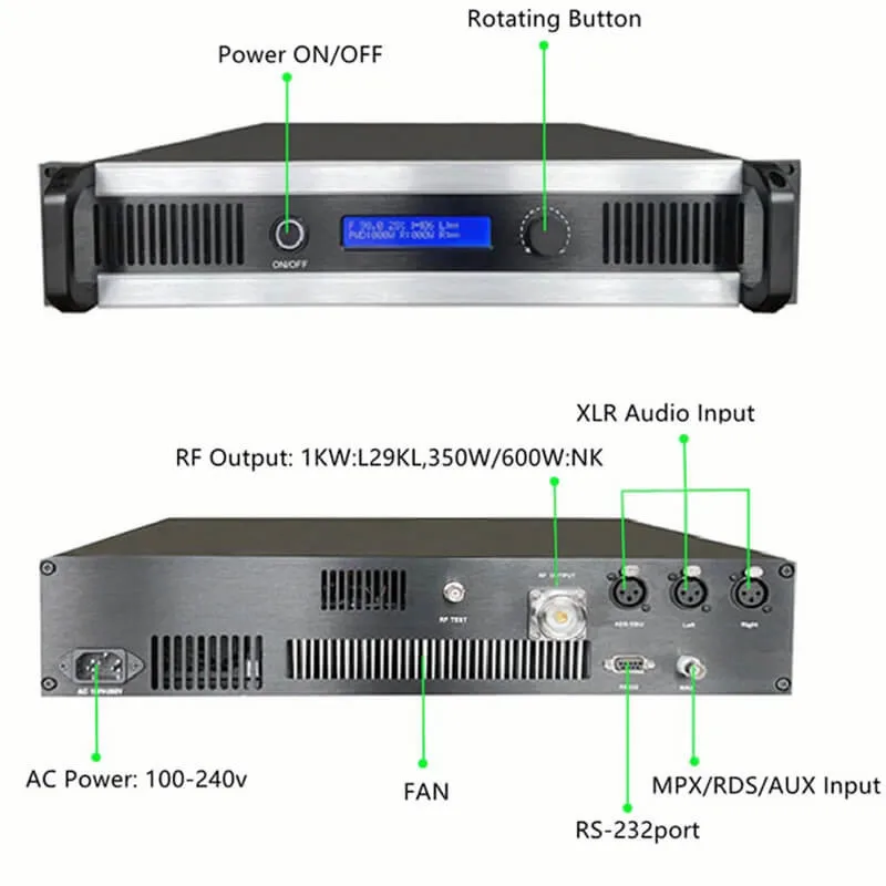 Studio Equipment 300W FM Transmitter 300 Watts For Radio Stations