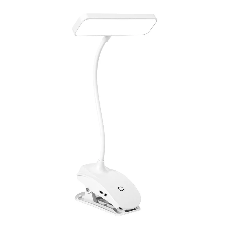 360° Flexible Study Table Lamp with Clip USB Rechargeable Desk Lamp Bedside Night Light for Bedroom Study Reading Office Work