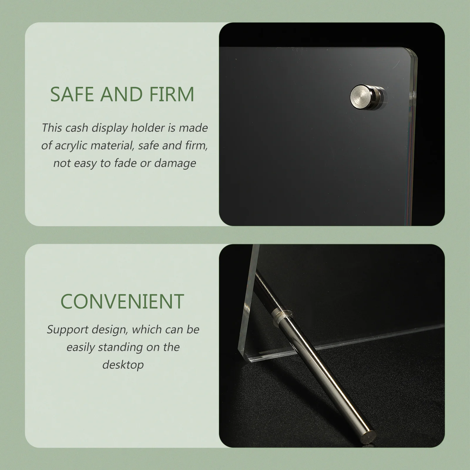 Bank Note Display Banknote Stand Monitor Ständer Acryl Dollar Bill Organizer Halter