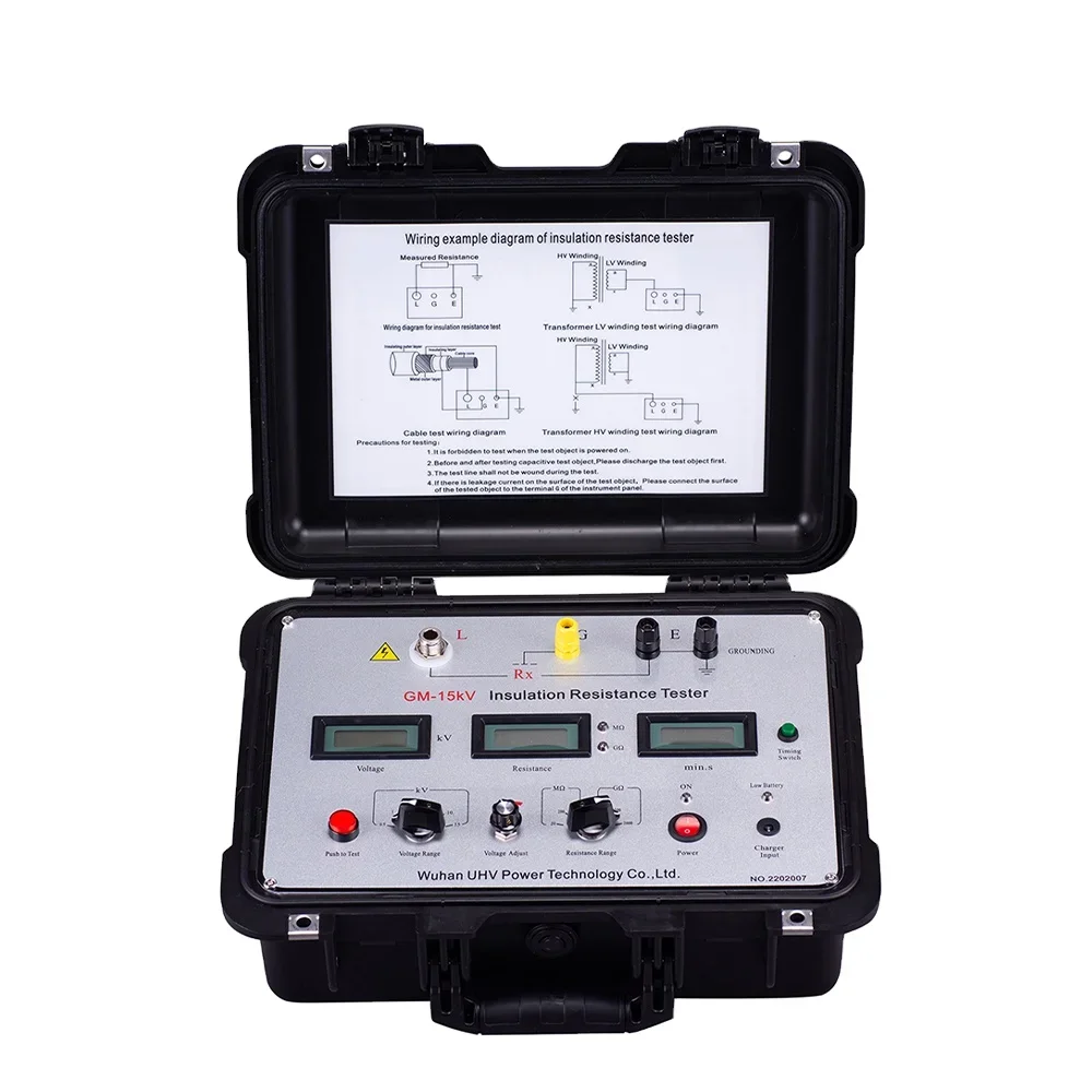 GM-15kV Megohmmeter High Voltage Meter Continuity Tester Digital Insulation Resistance Meter Tester