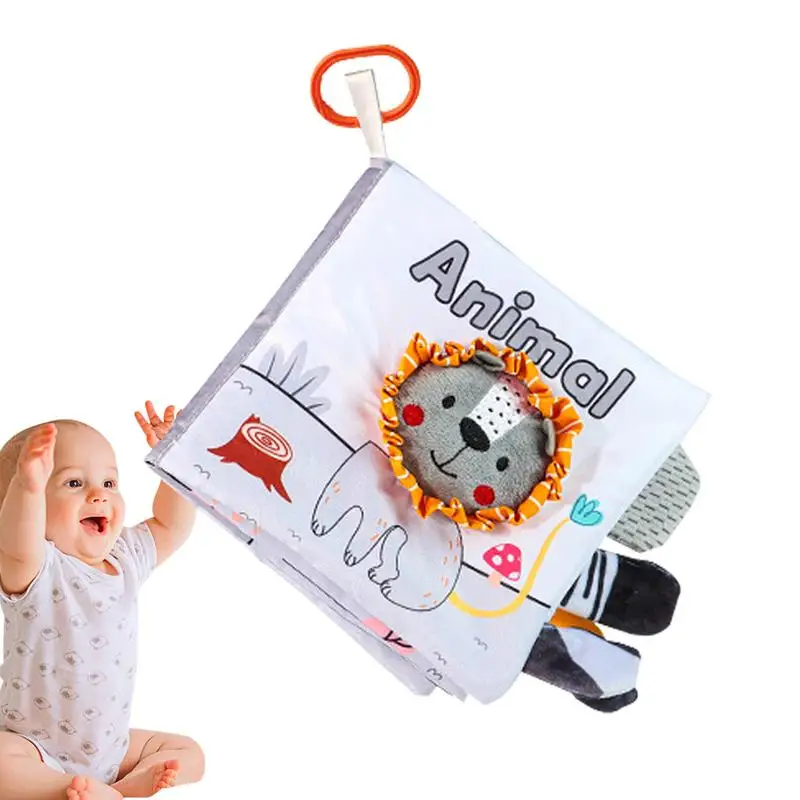 

High Contrast Soft Book Tear-Resistant Soft Books With Animal Tail Activity Crinkle Cloth Book Early Education Soft Book