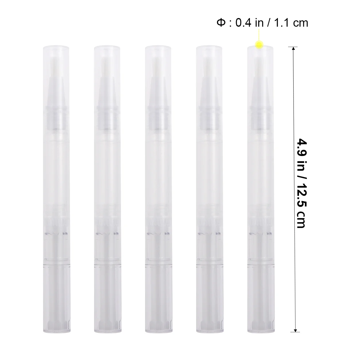 5pcs 3ml Transparent Pens Empty Nail Oil Pen with Brush Tip Container Applicators Eyelash Growth Liquid Tube