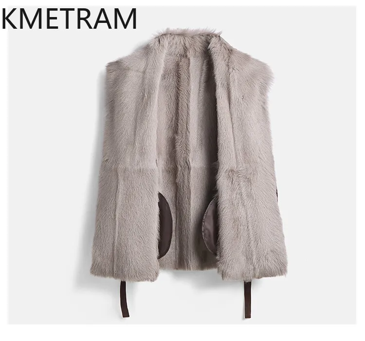 KMETRAM Tuscan Goat Raw Shearling Woman Fur Coat Real Fur Jacket Belted Outerwear Mid Length Tops Women Winter Coats Warm 코트