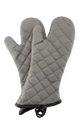 2 Pack Oven Mitts Quilted Terry Cloth Cotton Lining,Extra Long Professional Classic Oven Mitt Heat Resistant Kitchen Oven Gloves