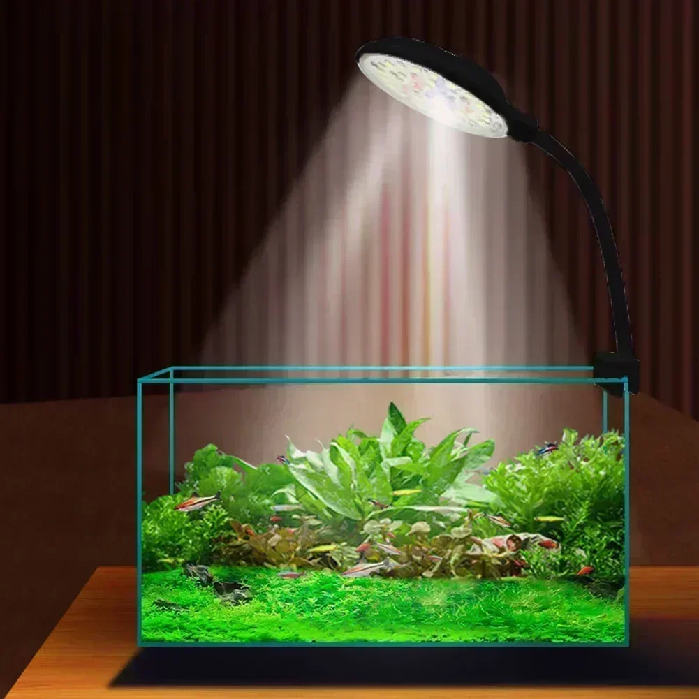 5W/7W Small Fish Tank Clip Lamp LED Aquarium Light Dimmable 360 ° Adjustable USB Plugss Waterproof Landscaping Accessories