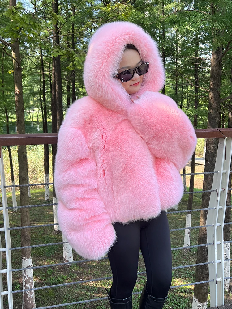 2023 Fur Lover Luxury vera pelliccia di volpe giacca Full Skin pelliccia di volpe cappotto donna inverno spesso caldo pieno pelo moda vera pelliccia cappotti