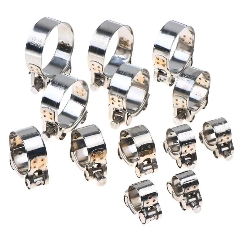 304 Stainless Steel Heavy Duty Tube Clamp 1Pc Rustproof Hose Fastener for Automotive Exhaust Water Air Pipes Repairs